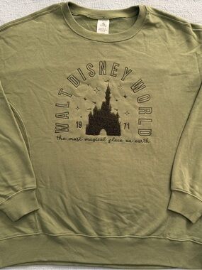 Disney World Happiest Place on Earth 1955 Castle Pullover Sage Green